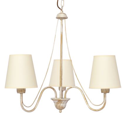 Sietynas ant grandinės MALBO 3xE27/15W/230V smėlio spalvos