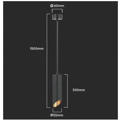 Sietynas ant stulpo 1xGU10/35W/230V 30 cm juodas