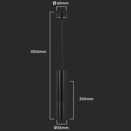 Sietynas ant stulpo 1xGU10/35W/230V 30 cm juodas