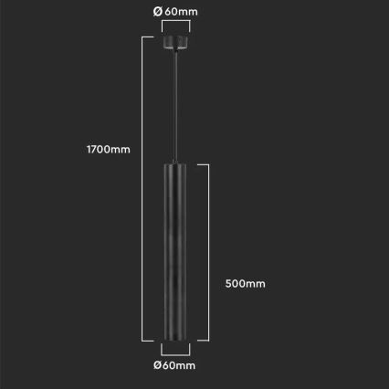 Sietynas ant stulpo  1xGU10/35W/230V 50 cm juodas