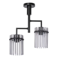 Sietynas ant stulpo 2xE27/60W/230V juoda/dūminis