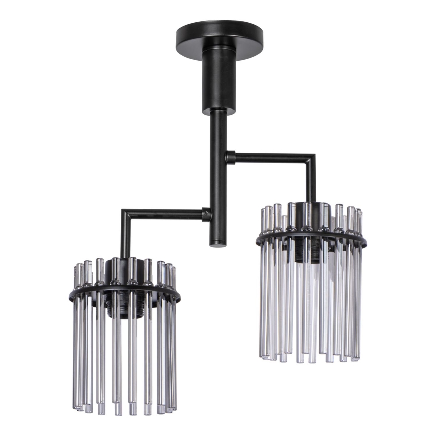 Sietynas ant stulpo 2xE27/60W/230V juoda/dūminis