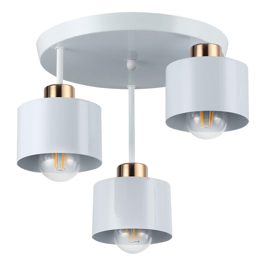 Sietynas ant stulpo 3xE27/35W/230V diametras 30 cm balta/auksas