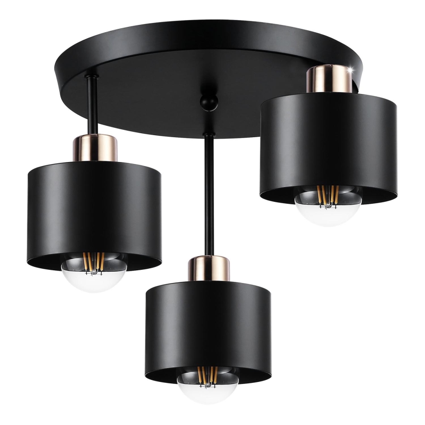 Sietynas ant stulpo 3xE27/35W/230V diametras 30 cm juoda/auksas