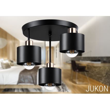 Sietynas ant stulpo 3xE27/35W/230V diametras 30 cm juoda/auksas