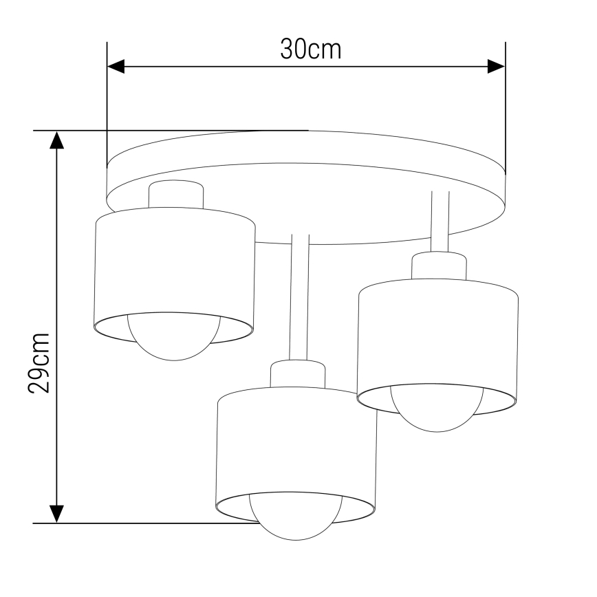 Sietynas ant stulpo 3xE27/35W/230V diametras 30 cm juoda/auksas