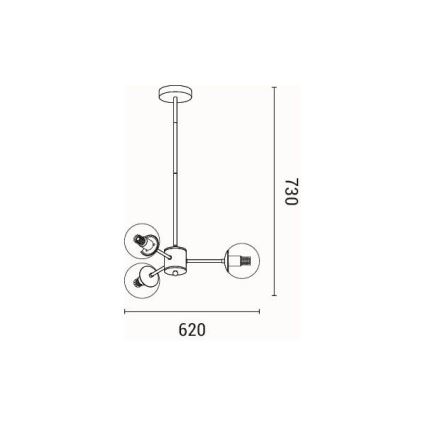 Sietynas ant stulpo 3xE27/40W/230V žalvaris