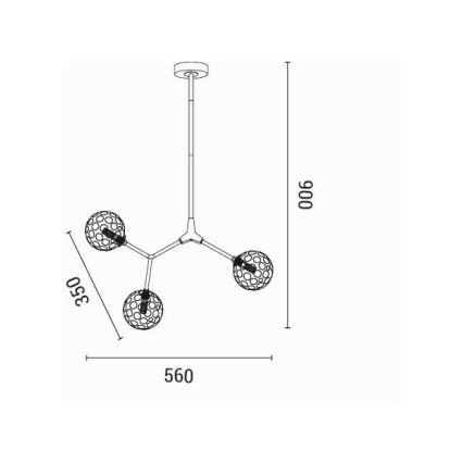 Sietynas ant stulpo 3xG9/15W/230V pilka
