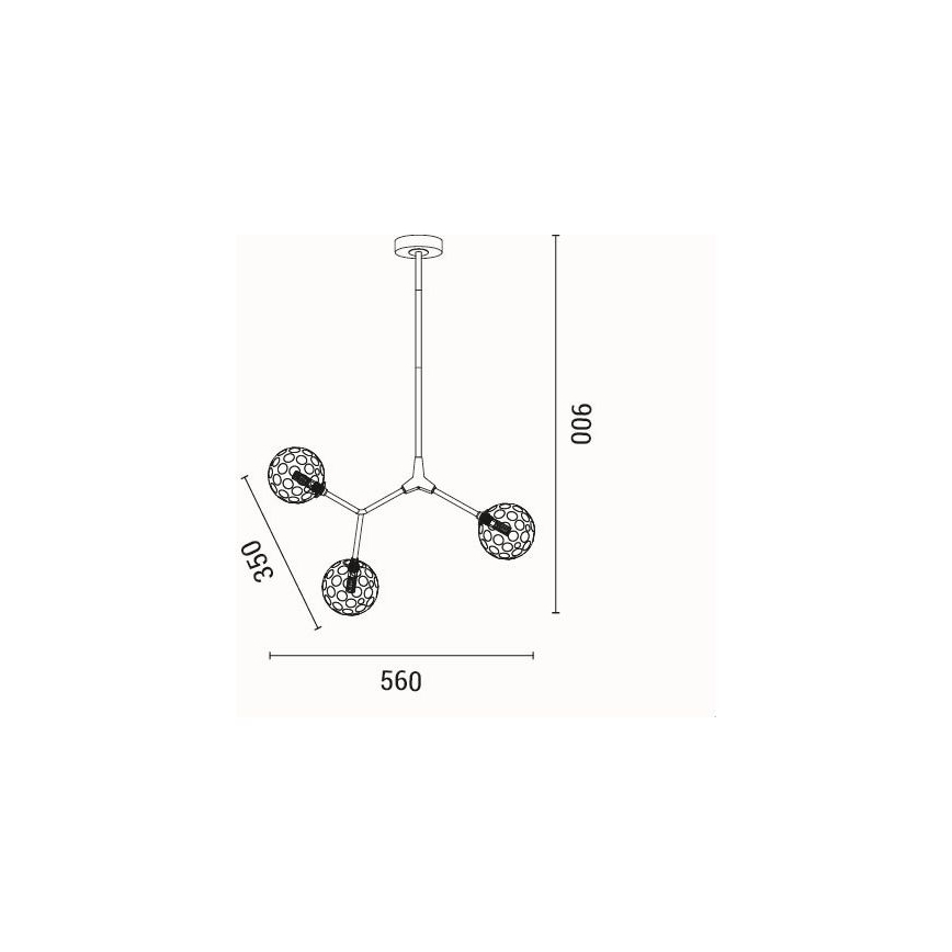 Sietynas ant stulpo 3xG9/15W/230V pilka