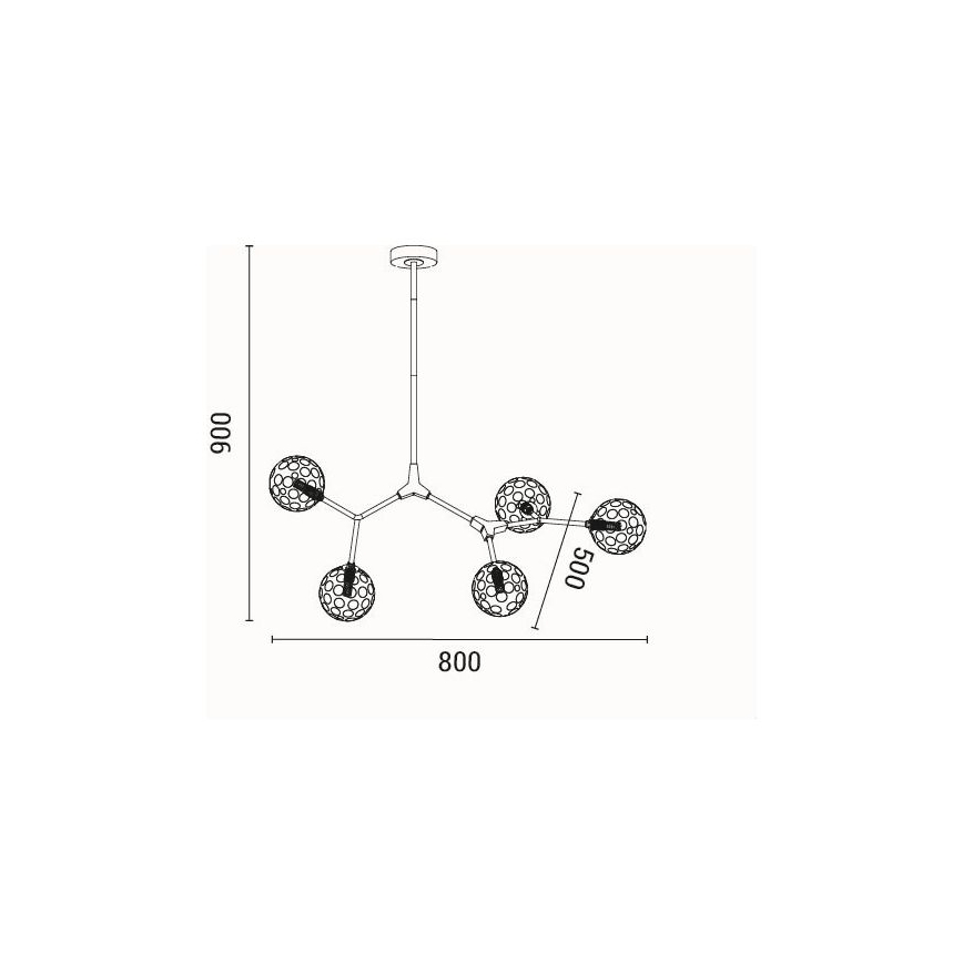 Sietynas ant stulpo 5xG9/15W/230V pilka