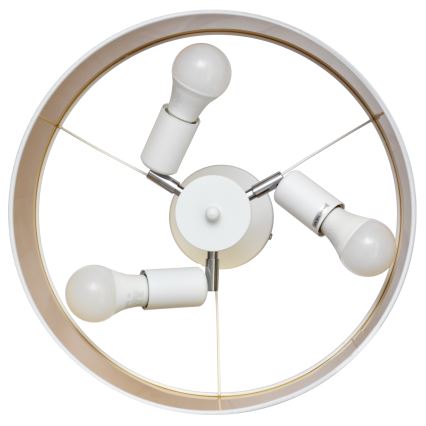 Sietynas ant stulpo ALBA 3xE27/15W/230V baltas/aukso
