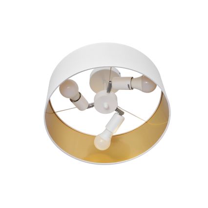 Sietynas ant stulpo ALBA 3xE27/15W/230V baltas/aukso