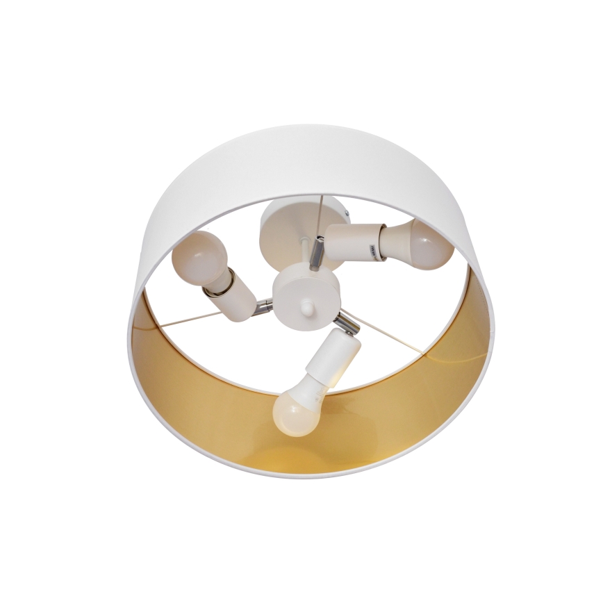Sietynas ant stulpo ALBA 3xE27/15W/230V baltas/aukso