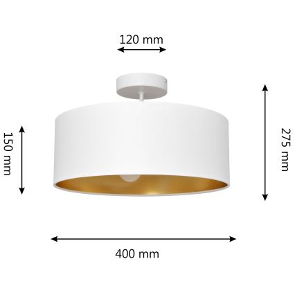 Sietynas ant stulpo ALBA 3xE27/15W/230V baltas/aukso