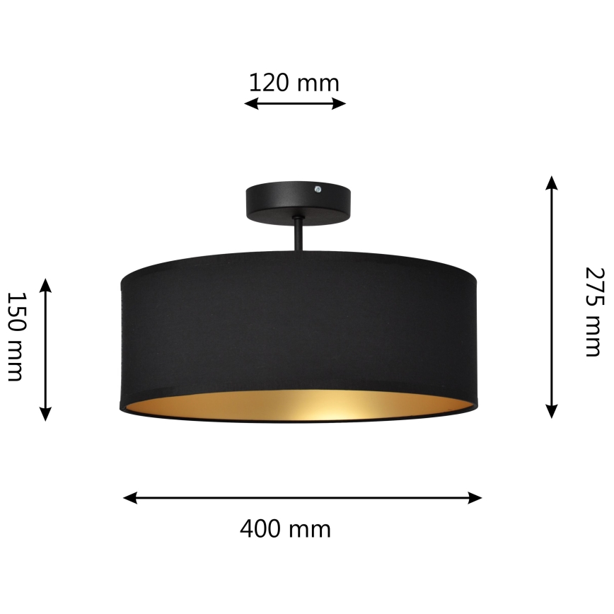 Sietynas ant stulpo ALBA 3xE27/15W/230V juodas/aukso