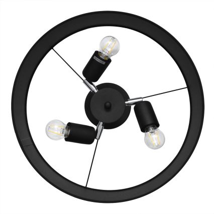 Sietynas ant stulpo ALBA 3xE27/15W/230V juodas