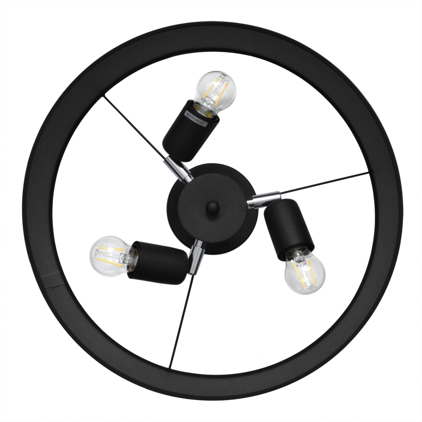 Sietynas ant stulpo ALBA 3xE27/15W/230V juodas