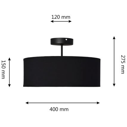 Sietynas ant stulpo ALBA 3xE27/15W/230V juodas
