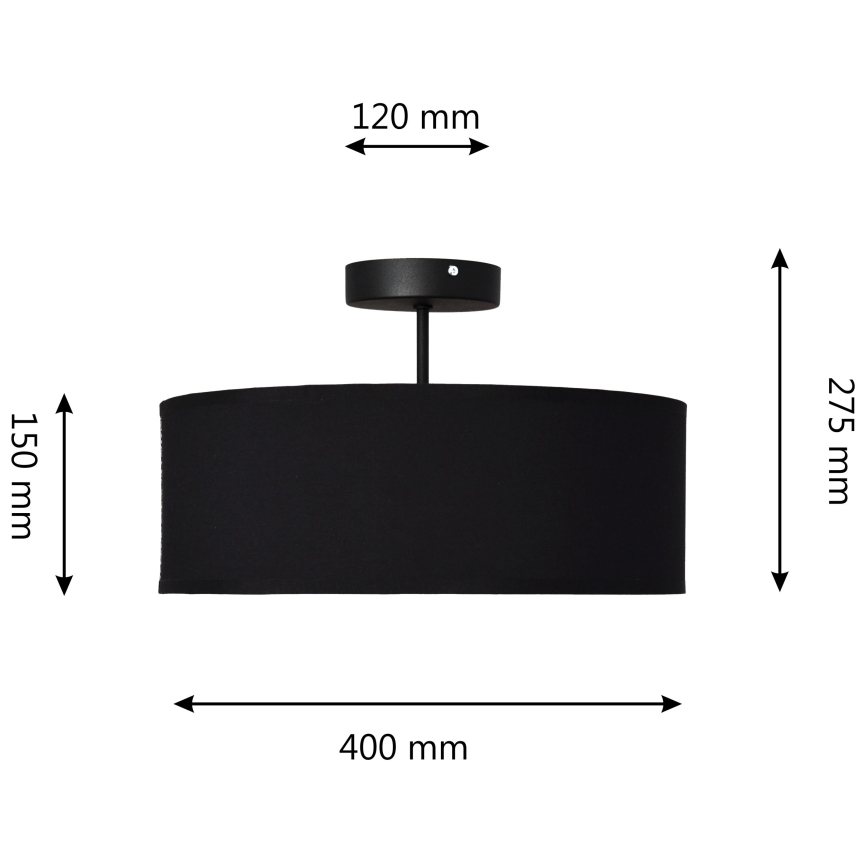 Sietynas ant stulpo ALBA 3xE27/15W/230V juodas