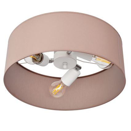 Sietynas ant stulpo ALBA 3xE27/15W/230V rožinis