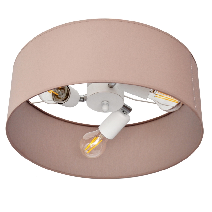 Sietynas ant stulpo ALBA 3xE27/15W/230V rožinis