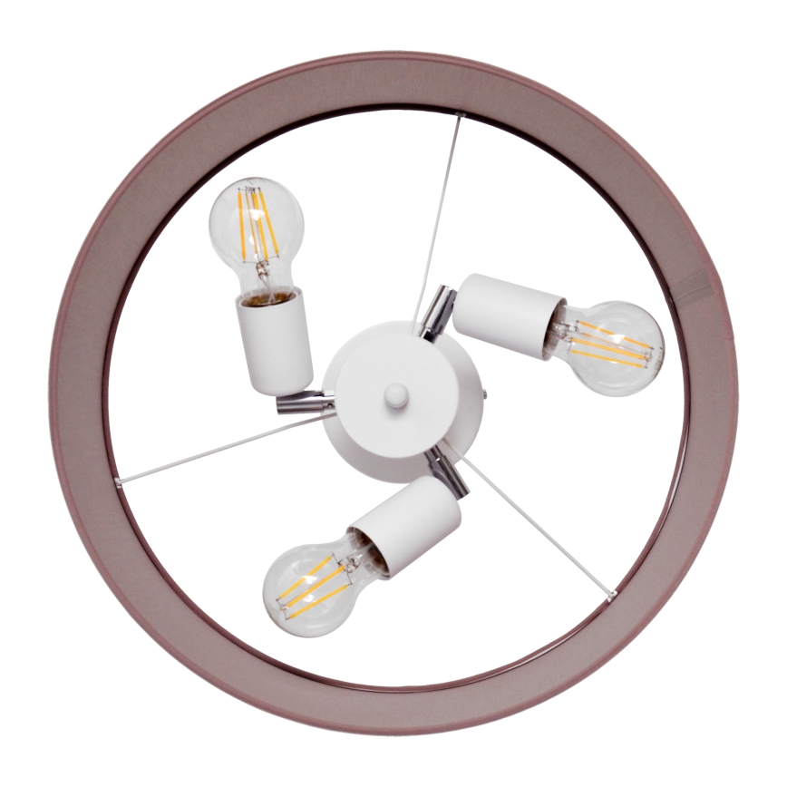 Sietynas ant stulpo ALBA 3xE27/15W/230V rožinis