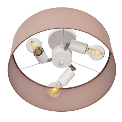 Sietynas ant stulpo ALBA 3xE27/15W/230V rožinis