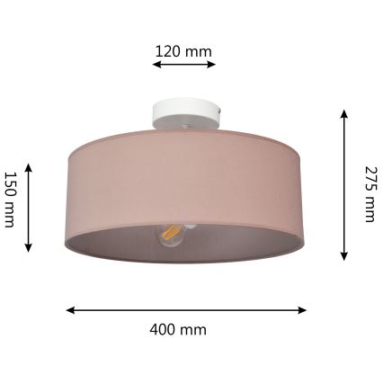 Sietynas ant stulpo ALBA 3xE27/15W/230V rožinis