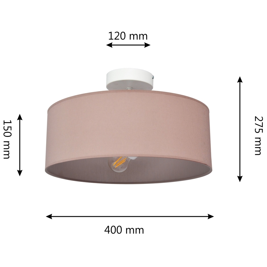 Sietynas ant stulpo ALBA 3xE27/15W/230V rožinis