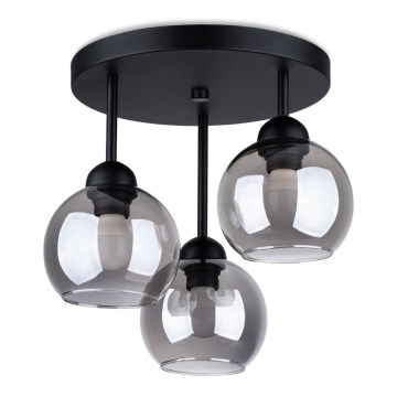 Sietynas ant stulpo ALINO 3xE27/60W/230V juodas