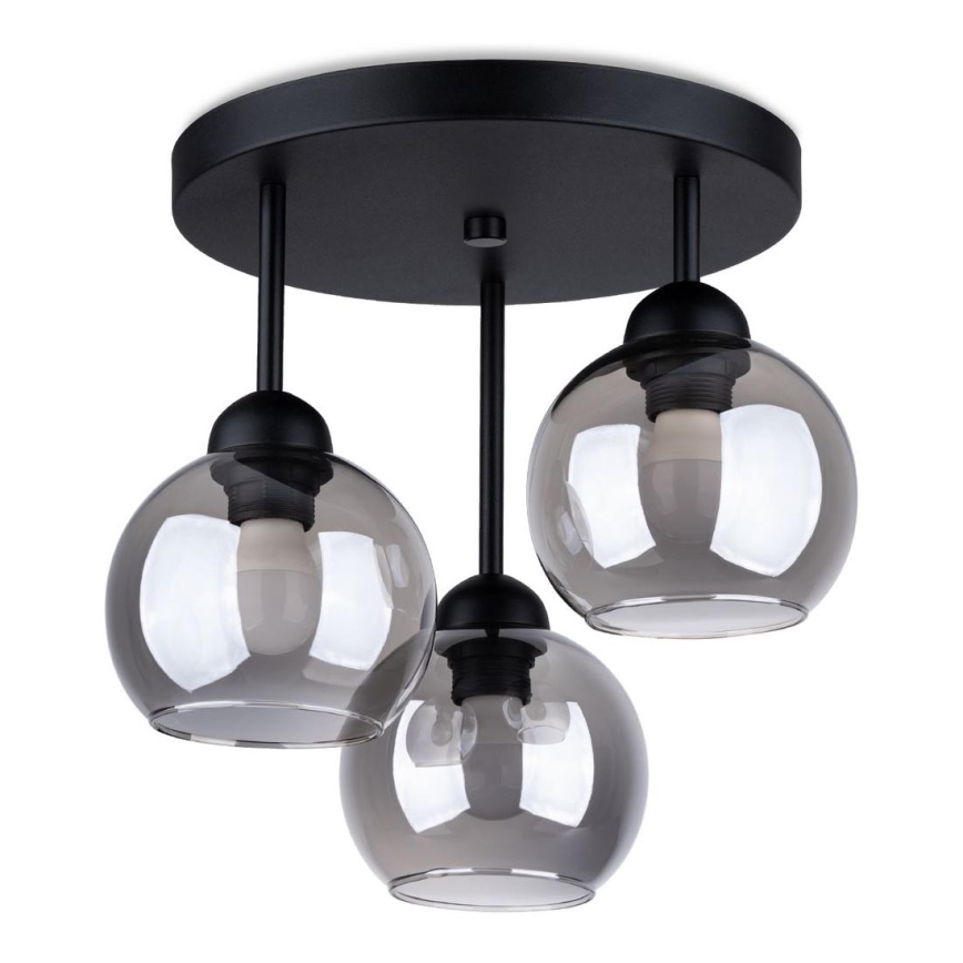 Sietynas ant stulpo ALINO 3xE27/60W/230V juodas