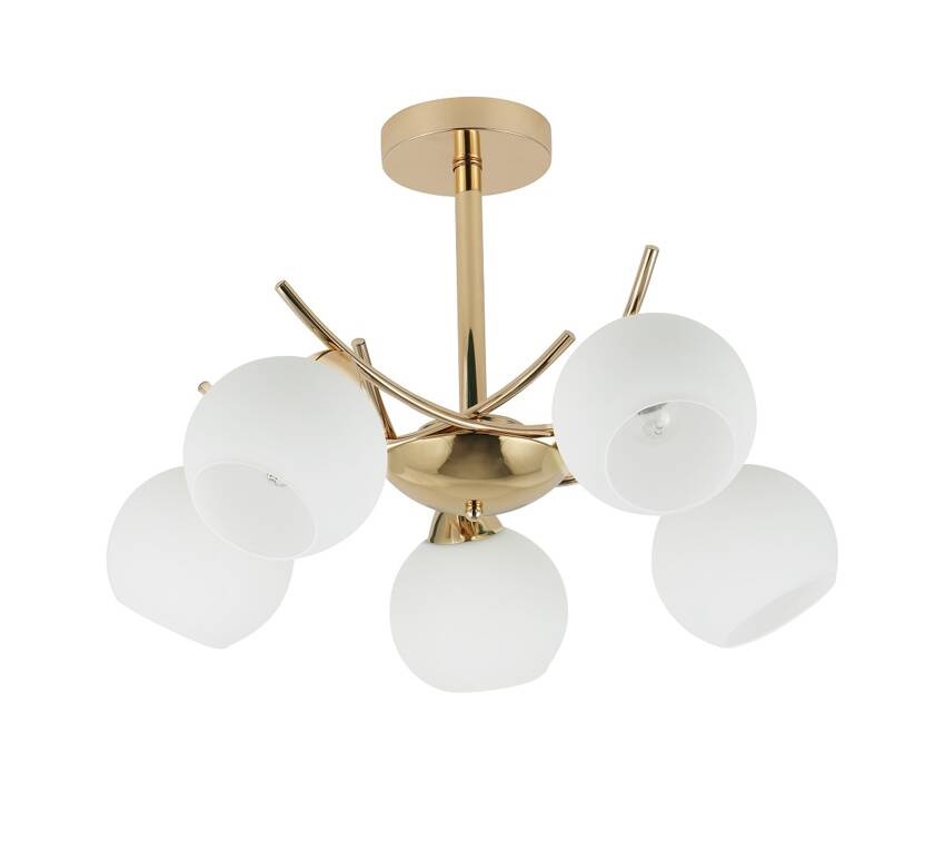Sietynas ant stulpo AMOS 5xE27/40W/230V auksas