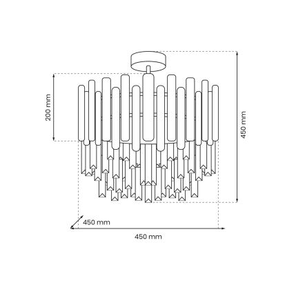 Sietynas ant stulpo ASPEN 6xE14/40W/230V aukso