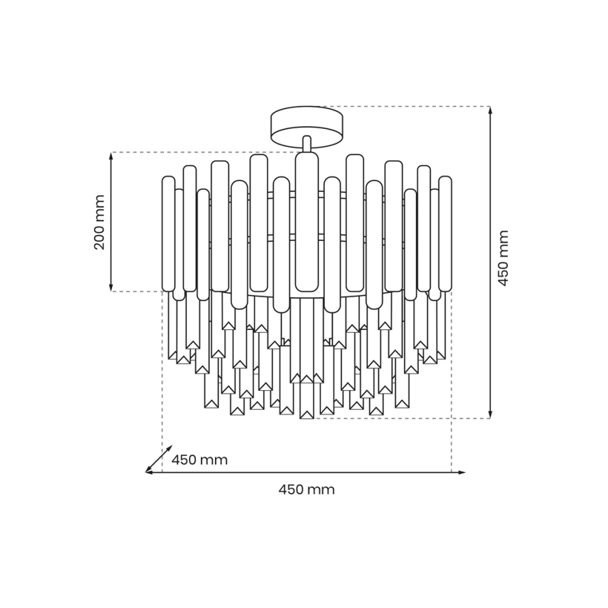 Sietynas ant stulpo ASPEN 6xE14/40W/230V matinis chromas