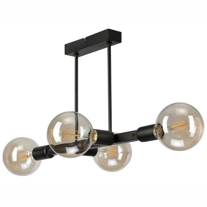 Sietynas ant stulpo ASTRID 4xE27/60W/230V juoda