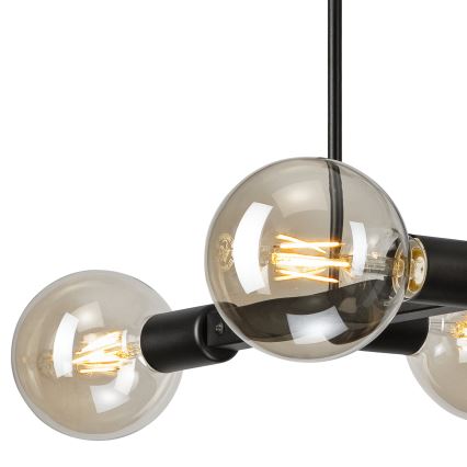 Sietynas ant stulpo ASTRID 4xE27/60W/230V juoda