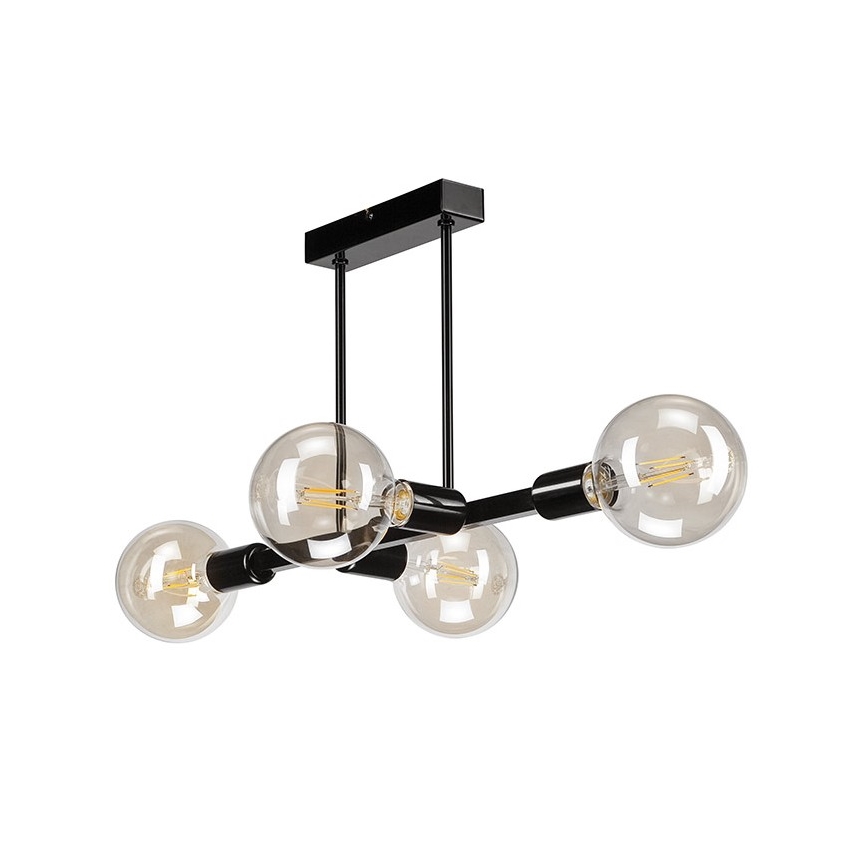 Sietynas ant stulpo ASTRID 4xE27/60W/230V juodas
