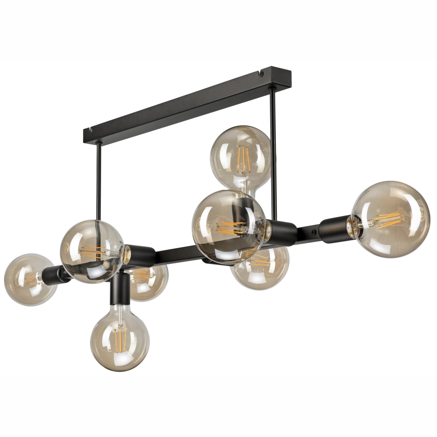 Sietynas ant stulpo ASTRID 8xE27/60W/230V juoda
