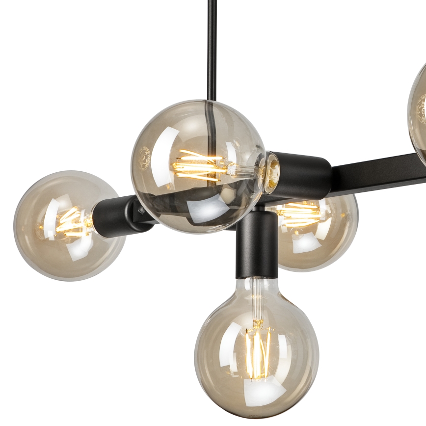 Sietynas ant stulpo ASTRID 8xE27/60W/230V juoda