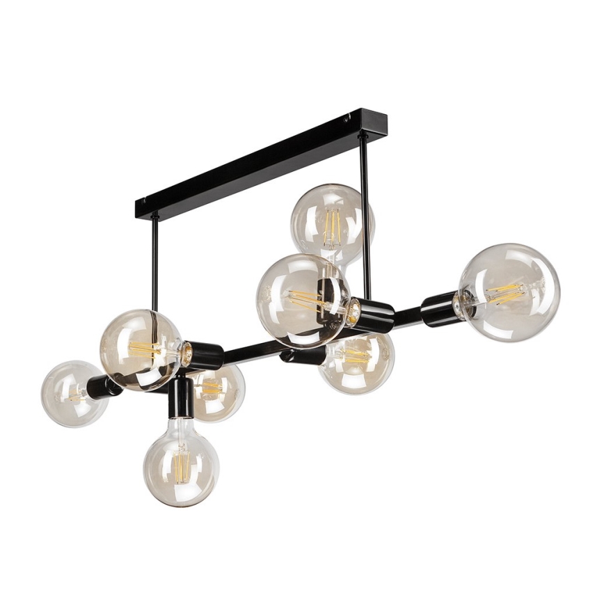 Sietynas ant stulpo ASTRID 8xE27/60W/230V juodas