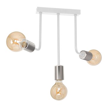 Sietynas ant stulpo CANDELA 3xE27/15W/230V balta/blizgus chromas