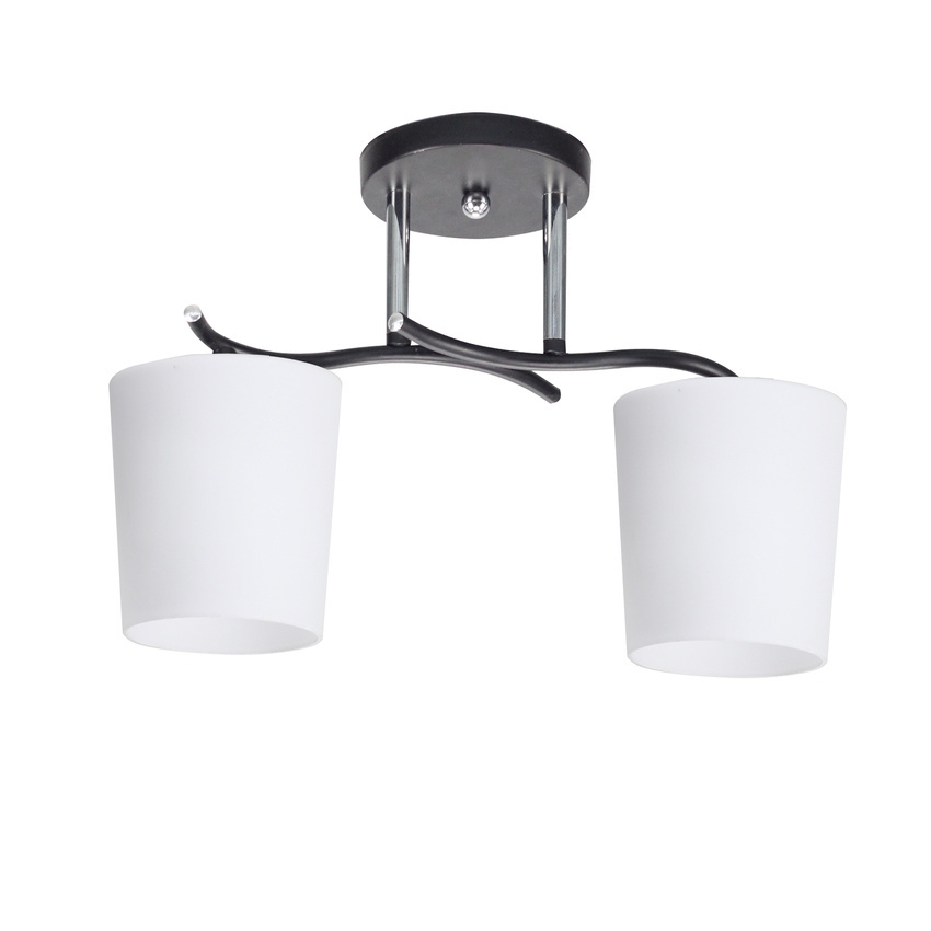 Sietynas ant stulpo ESNYR 2xE27/40W/230V juoda/balta