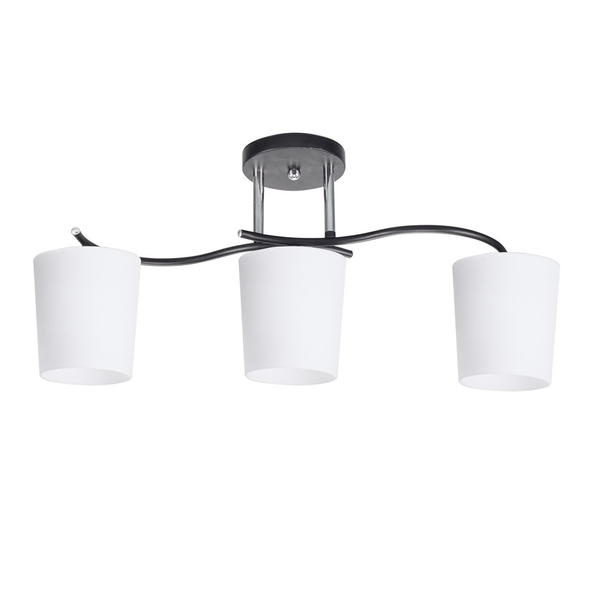 Sietynas ant stulpo ESNYR 3xE27/40W/230V juoda/balta