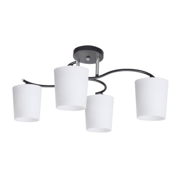 Sietynas ant stulpo ESNYR 4xE27/40W/230V juoda/balta