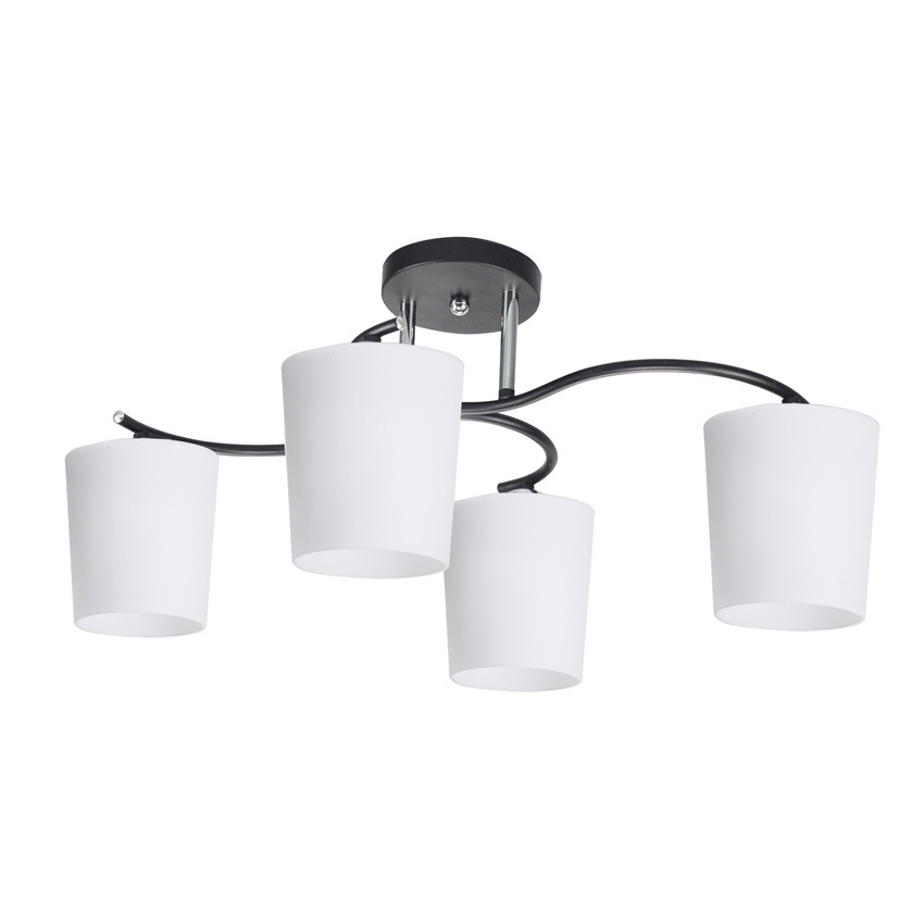 Sietynas ant stulpo ESNYR 4xE27/40W/230V juoda/balta