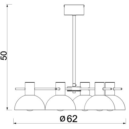 Sietynas ant stulpo ESTATE MINI 5xE27/15W/230V mėlyna