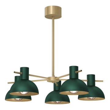 Sietynas ant stulpo ESTATE MINI 5xE27/15W/230V žalia