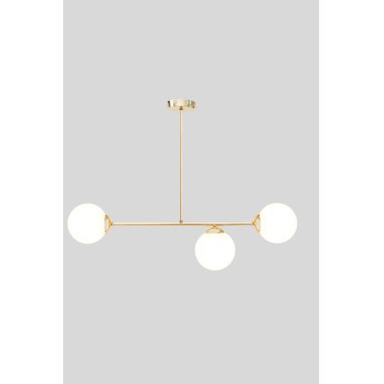 Sietynas ant stulpo FIRA 3xE27/60W/230V auksas