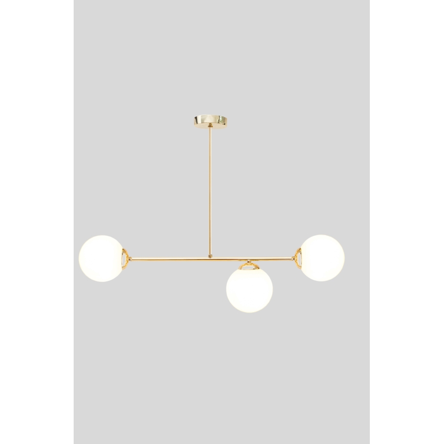 Sietynas ant stulpo FIRA 3xE27/60W/230V auksas