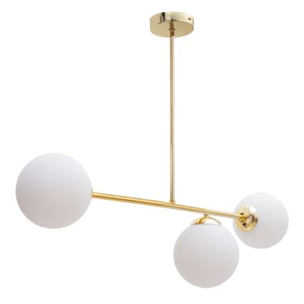 Sietynas ant stulpo FIRA 3xE27/60W/230V auksas